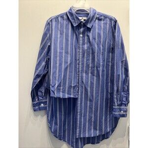 Nordstrom BP Women's Cotton Button Down Long Sleeve Top High Low - Sz Xs